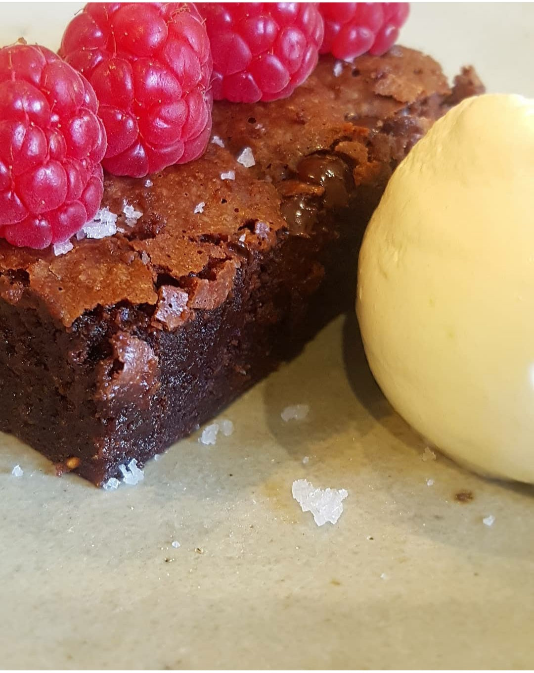 Salted Chocolate and Raspberry Brownie