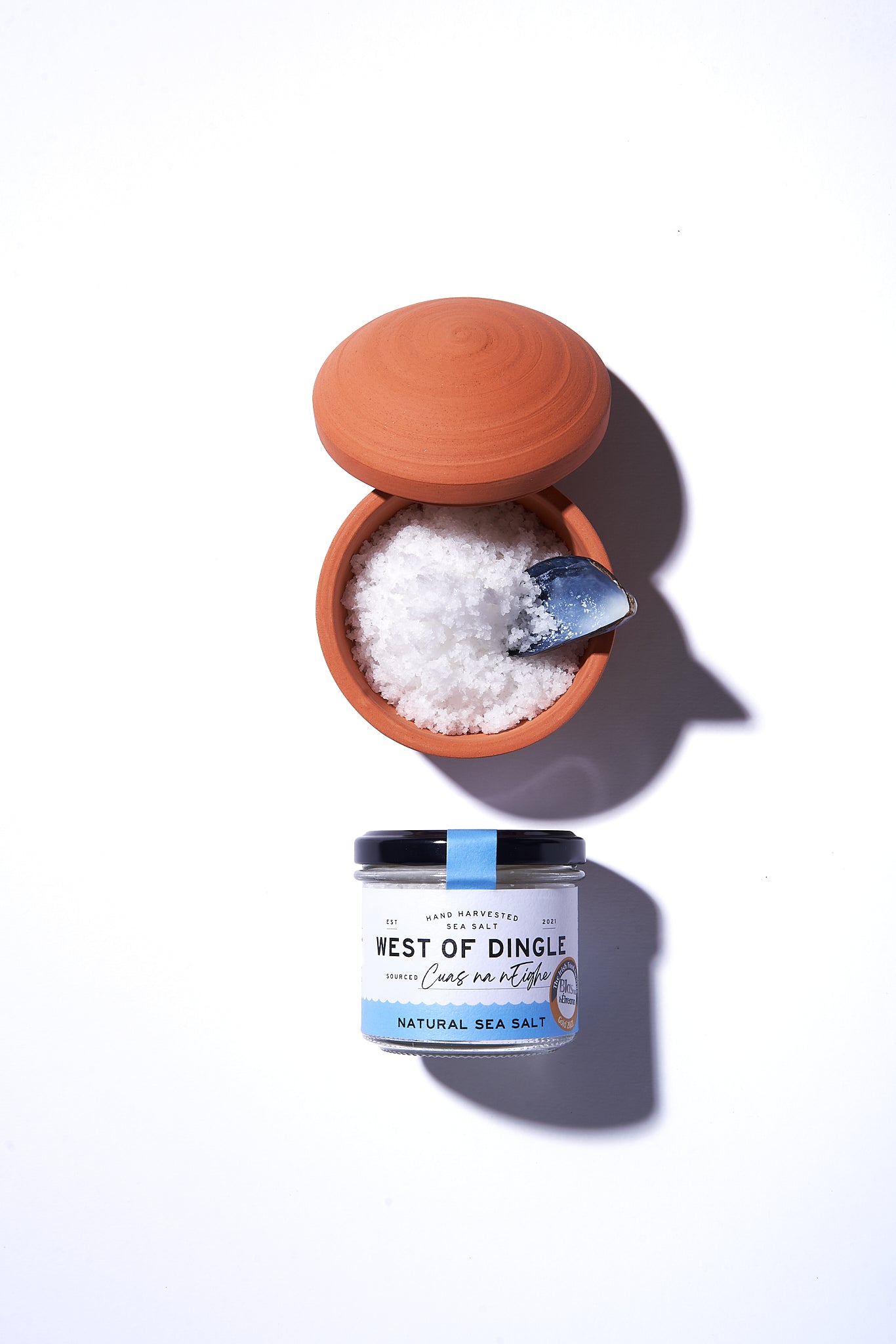 Hand thrown Terracotta sea salt pot + Natual sea salt