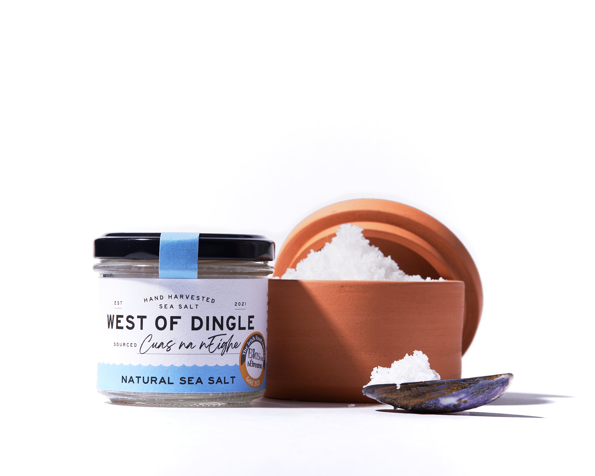 Hand thrown Terracotta sea salt pot + Natual sea salt