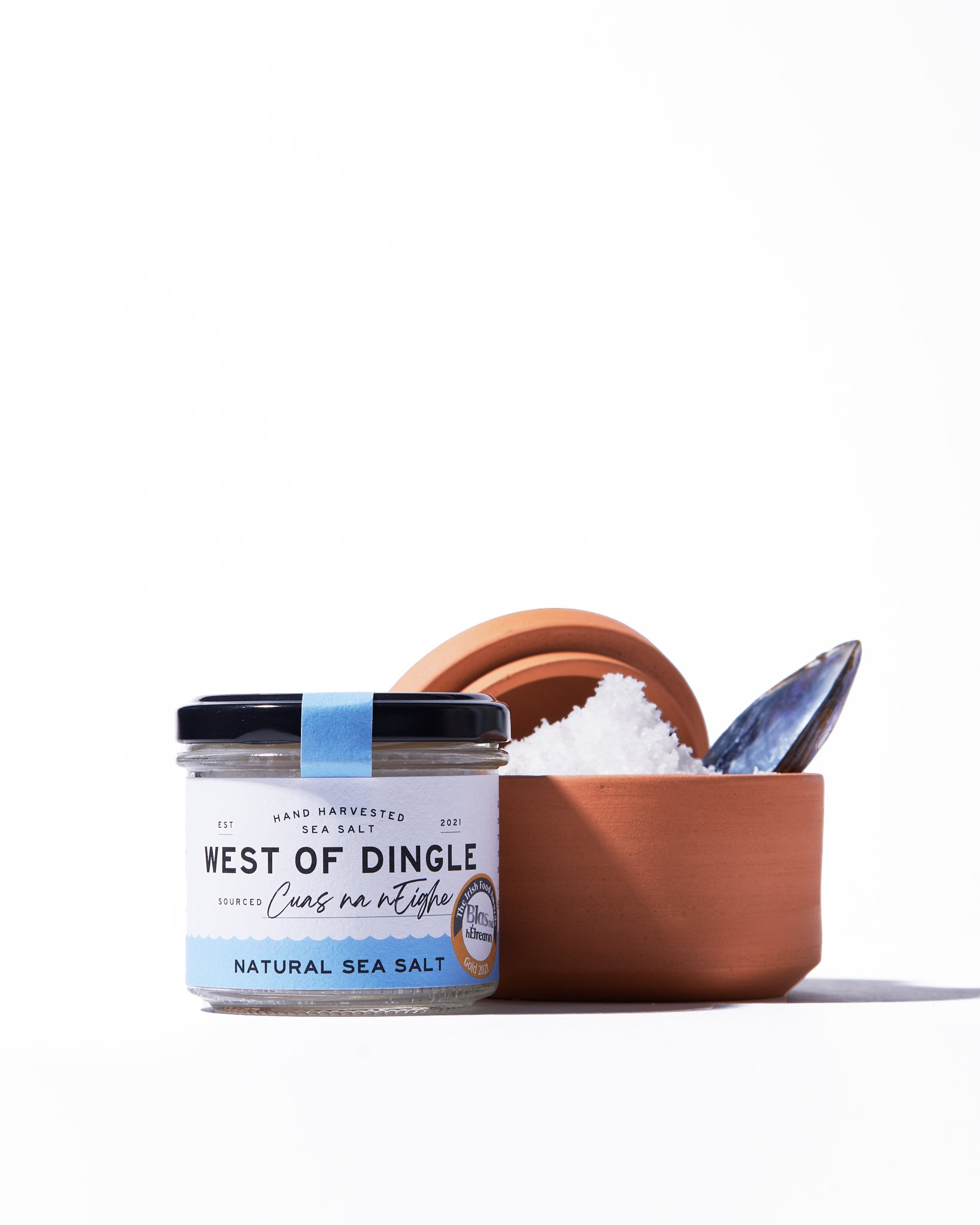 Hand thrown Terracotta sea salt pot + Natual sea salt